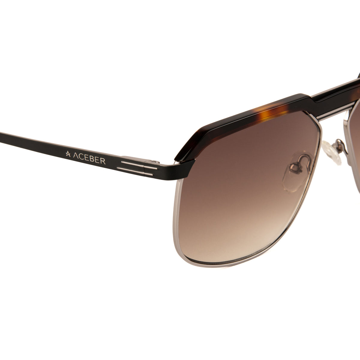 Ochelari de soare Velvet, silueta aviator dublu-pod, rama titan maro havana, lentile degrade calde. Protectie UV400 certificata CE 