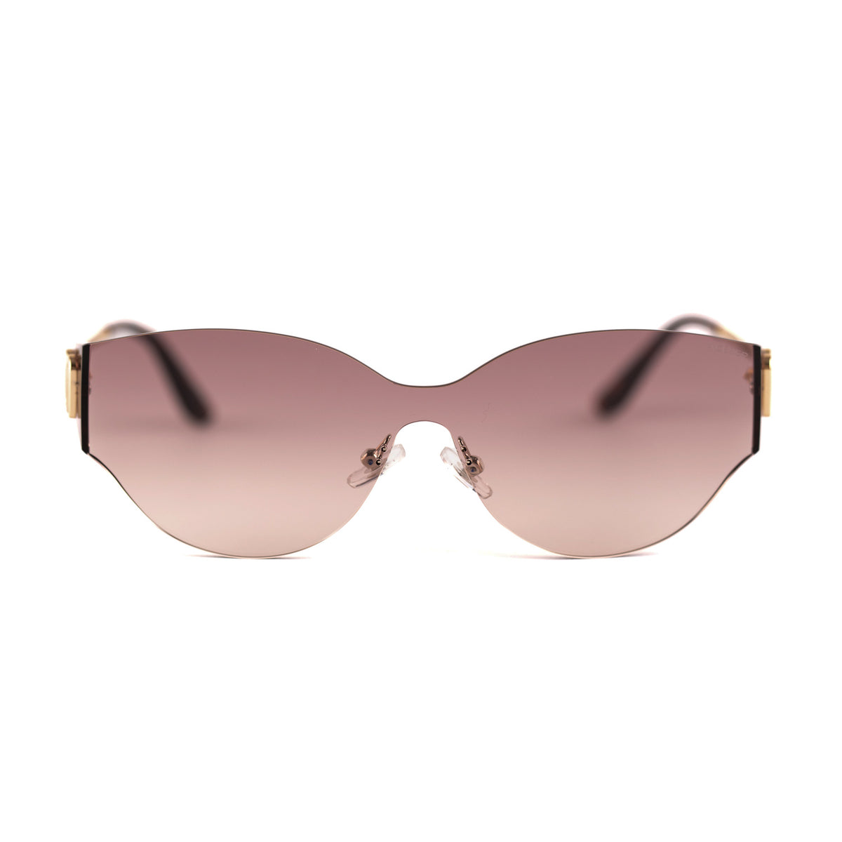 ochelari de soare dama fashion, gama lux, rama rimless titan auriu, lentile roz pudrat UV400 - ACEBER Radiance
